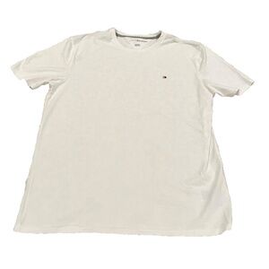 Tommy Hilfiger Classic White Men's Logo T-shirt; Size XL